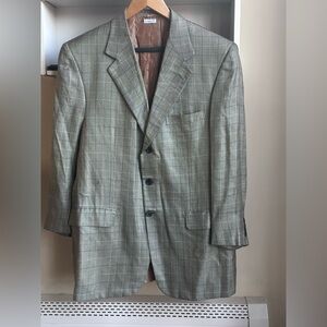 Brioni Neiman Marcus Traiana Beige Windowpane Men’s Sport Coat Blazer Size 42R